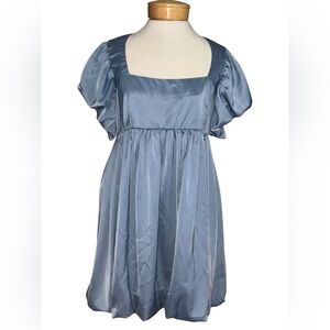 Le Lis Powder Blue Ruched Short Sleeve Bodycon Mini Dress NWOT Large